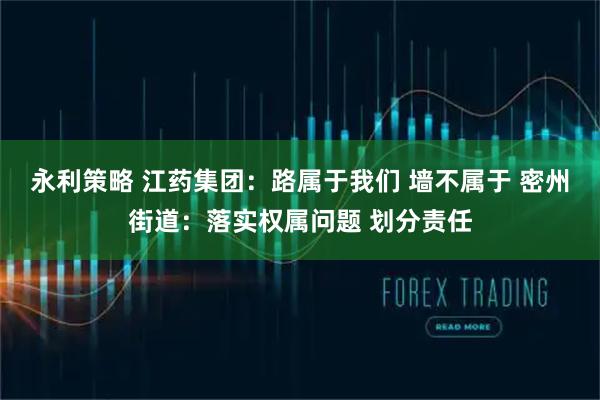 永利策略 江药集团：路属于我们 墙不属于 密州街道：落实权属问题 划分责任